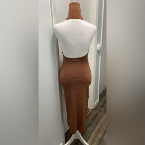 Superdown Arima Halter Sweater Dress with Slit